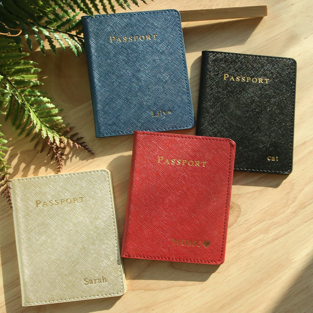Personalized Passport Holder Customized Hot Stamping Name Passport Customize Letters Cover Passport Holder Travel Wallet
