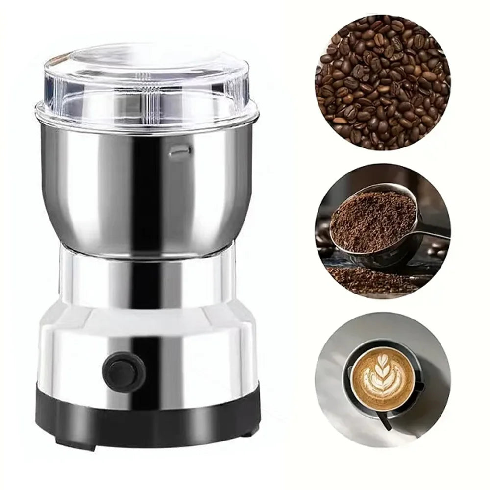 Electric Stainless Steel Coffee Bean Grinder Nut Spice Mixing Grinder 350ml Large Capacity Coffee Grinder Restaurants Household