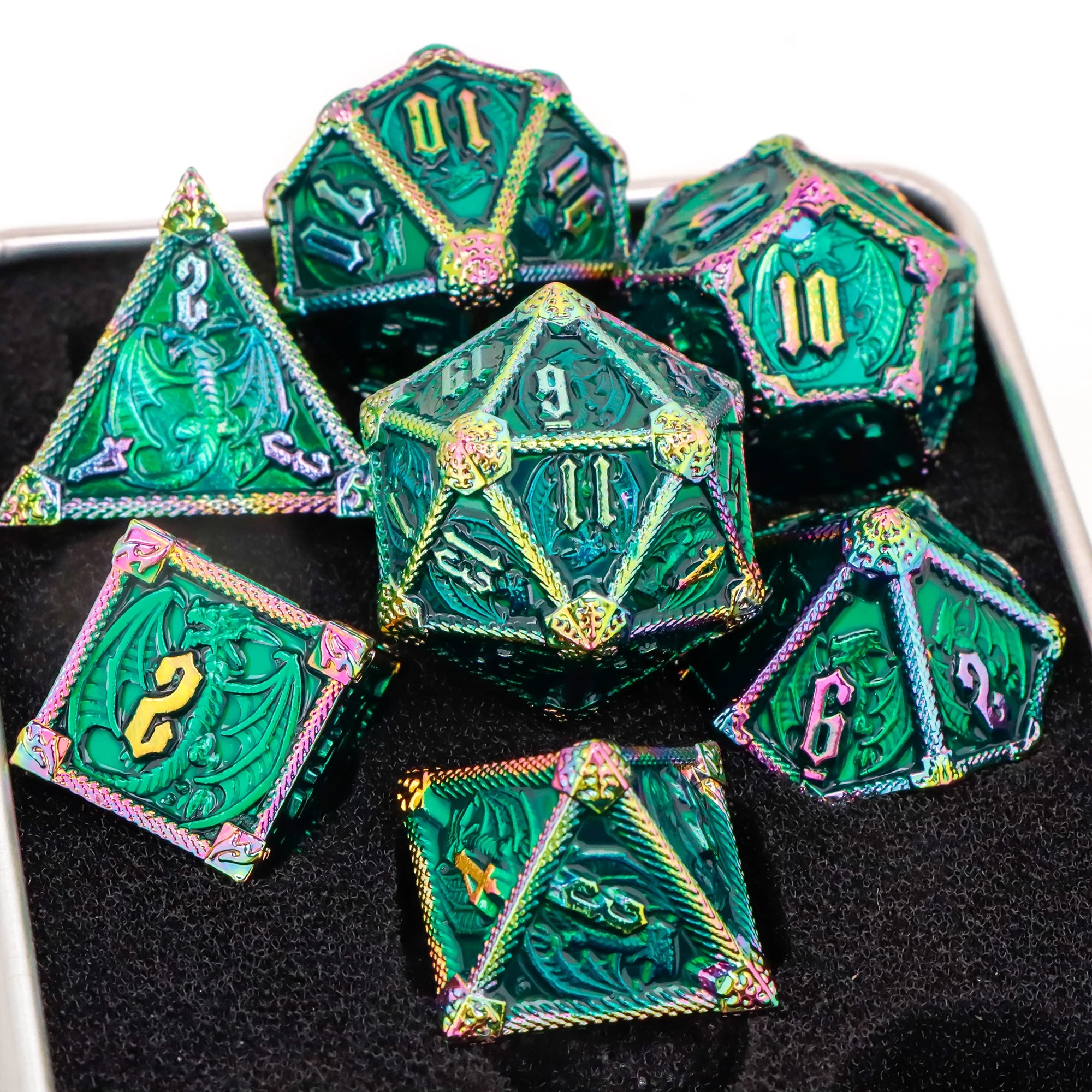 D and D Dice RPG Metal Dice for DnD Polyhedral Dice For Dungeons and Dragons Dice Role Playing Games D&D Dice Gifts Green Dice
