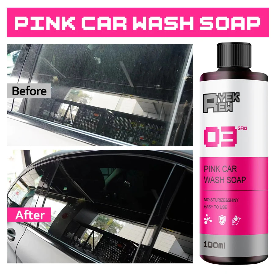 100ML Pink Magic Foam Car Wash Shampoo Car High Concentration Sediment Pre-washed Off Wash Car Wash Soap Super Foam Cleaner