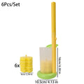 1/30x Disposable Toilet Brush Yellow Sponge Cleaning Pads Handle Replacement Sponge Wipe Head Home Bathroom Cleaning Supplies