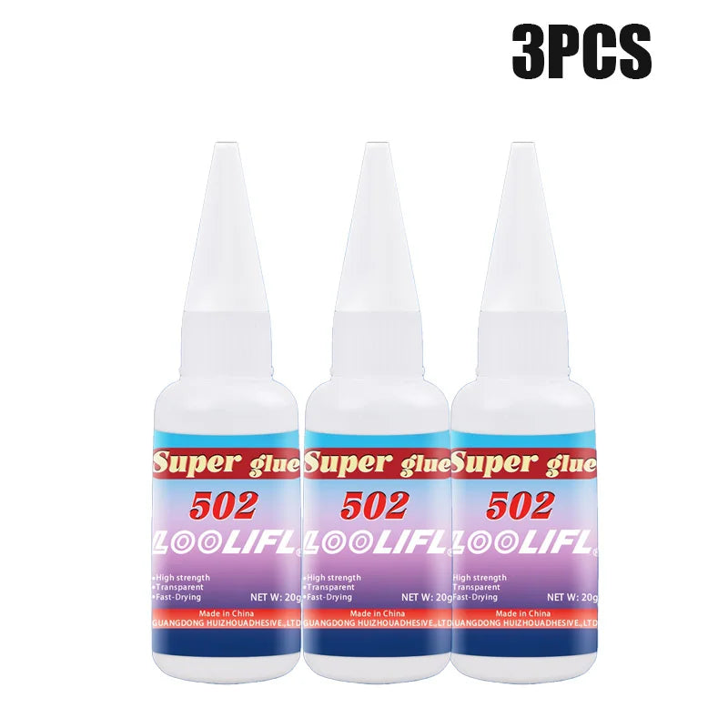 502 Super Glue Waterproof Fast Bonding Clear Adhesive for Glass Window Crystal Ceramic Home Repair