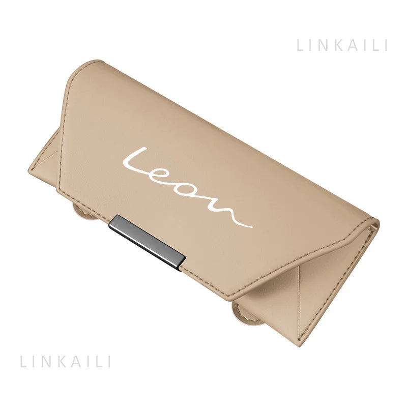 Customized logo car sun visor glasses clip for SEAT leon Arona Ateca IBIZA car owner driving sunglasses storage rack accessories