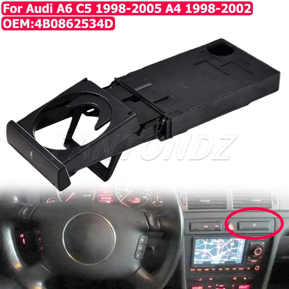 Auto Cup Holder Foldable Anti-slip Cup Rack Drink Bottle Holder 4B0862534D For Audi C5 A6 98-05 A4 98-02 Water Beverage Holder