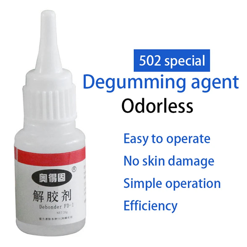 502 Glue Remover 30g Strong Efficient Glue Remover Acetone Cleaning Agent Dissolving Debonder Glue Degumming Agent
