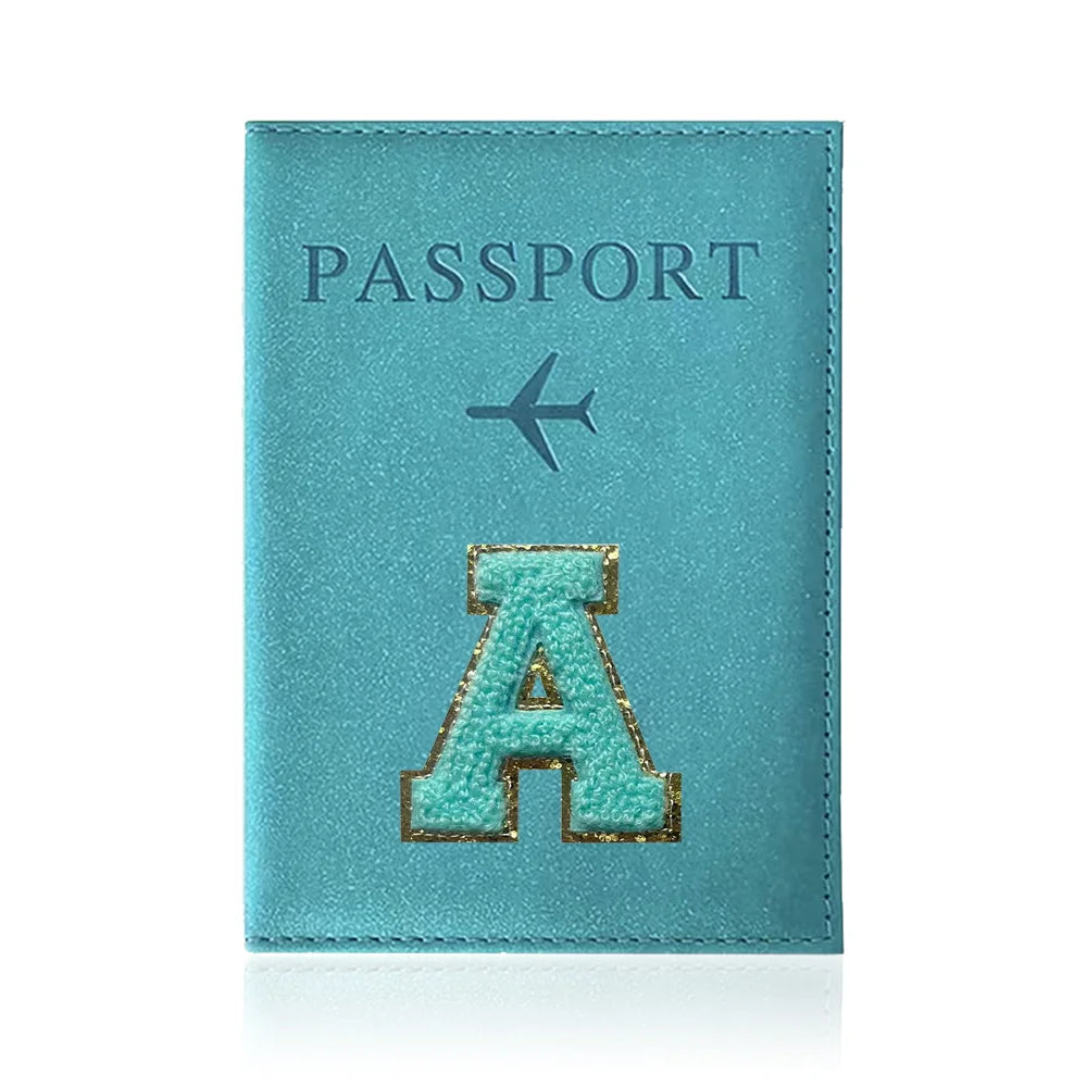 Passports Pouch Passport Protective Cover Green Letter Series Watertproof Passport Case Passports Holder PU ID Card Holders