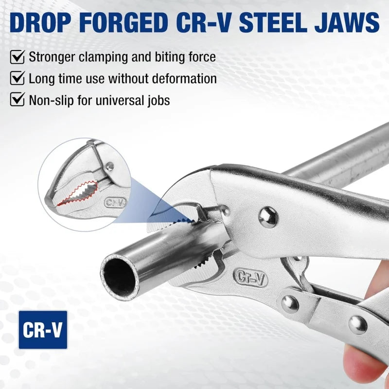 Powerful Locking Pliers,5/7/10" Curved Jaw Pliers,C- type Heavy-duty Pressure Pliers,Idustrial Fixed Circular Mouth Force Wrench