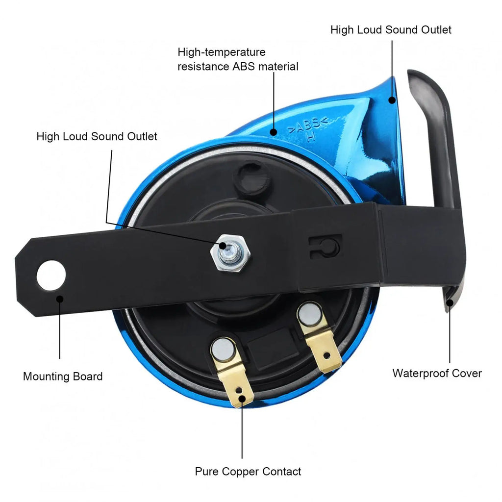 Universal Snail Horn Siren for Motorcycle 12V 130DB High Tone 510HZ Motorbike Auto Car Scooter Waterproof Electric Air Horn