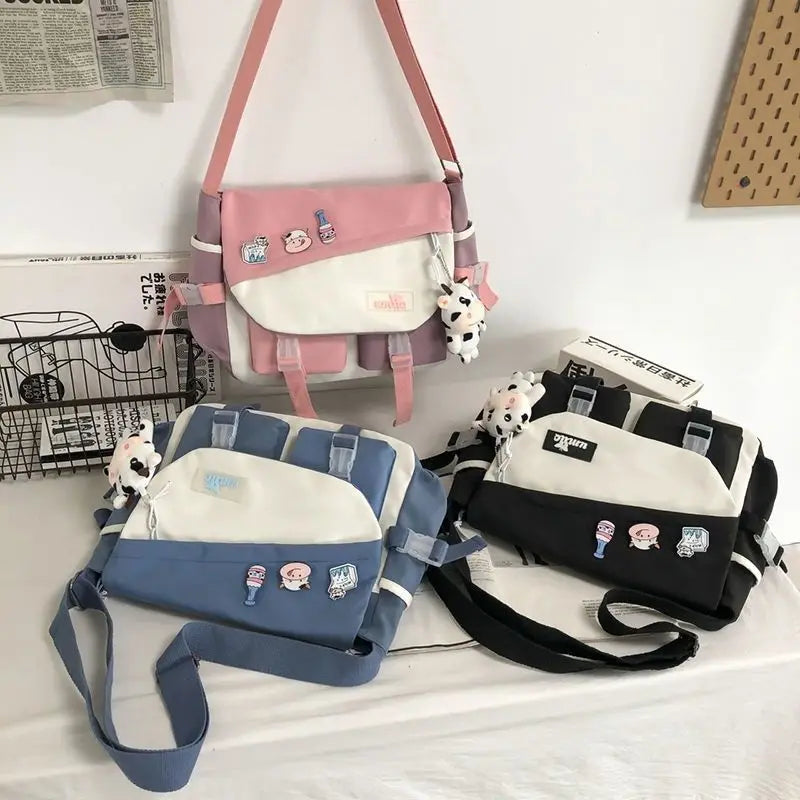 Nylon Handbags Shoulder Bag Large Capacity Crossbody Bags for Teenager Girls Men Harajuku Messenger Bag Student School Bags Sac