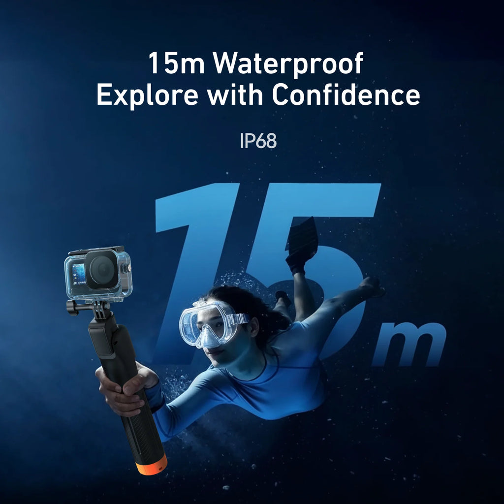 TELESIN Waterproof Bluetooth Floating Selfie Stick Tripod for DJI Osmo Action 6 5 Pro 4 15M Diving Stick 3-in-1 Hand Grip Tripod