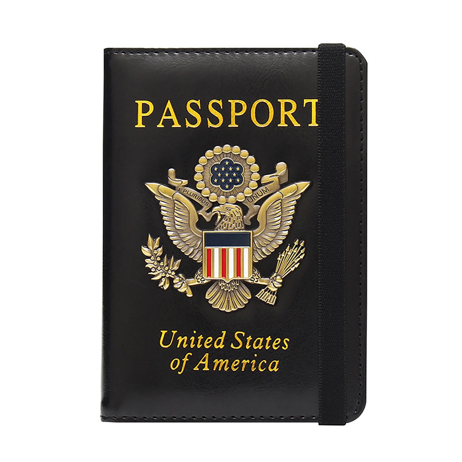 Rfid-Passport Holder For Travel Novelty Waterproof Passport Holder Cover With 3D Metal Badge Portable Card Wallet For Bank Cards