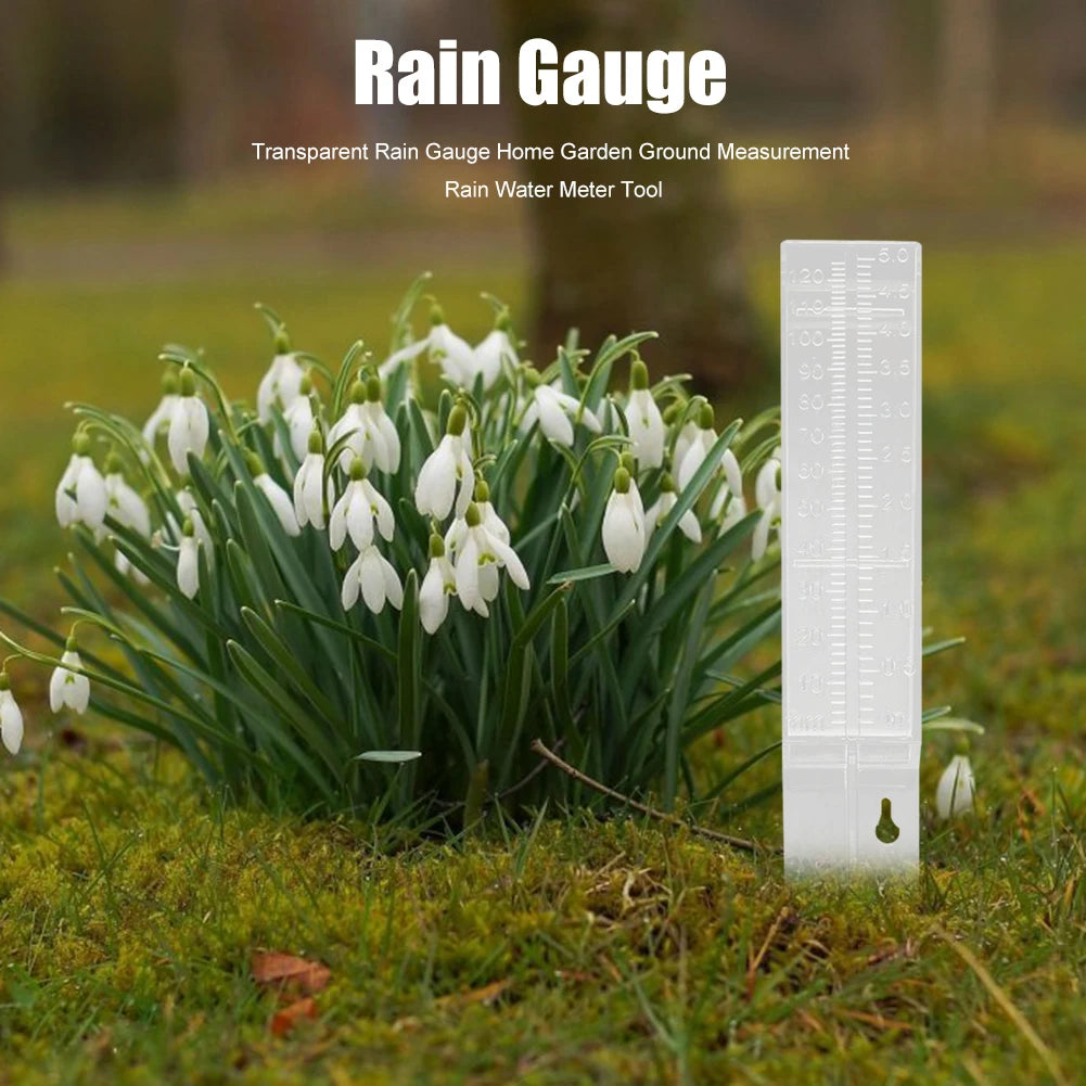 5 in Capacity Home Clear Rain Gauge Easy-to-Read Rain Water Meter Wall Mount Or in Ground for Lawn Yard Garden Outdoor