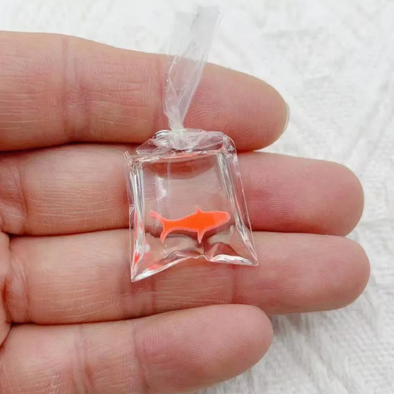 10pcs simulation transparent water bag small fish goldfish carp DIY jewelry accessories keychain pendant earrings accessories