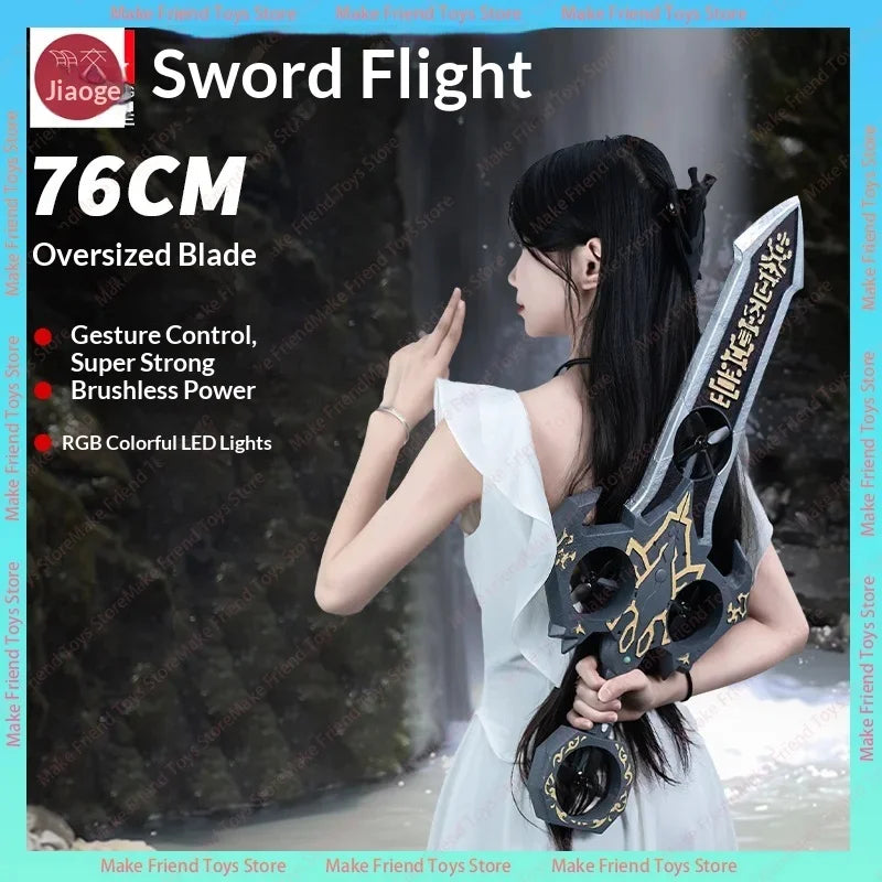 73cm Dual Control Control Flying Drone For Kids Rc Hand Sensing Remote Control Airplane Toy With Led Lights Easy To Fly Indoor