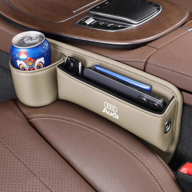 For Audi A4 A3 A6 TT S4 S5 S6 A1 A2 A5 A7 A8 Q1 Q2 Q3 Q4 Q5 Q6 Q7 Q8 B8 B9 B6 C6 Qua Car Seat Gap Crevice Storage Box Cup Holder