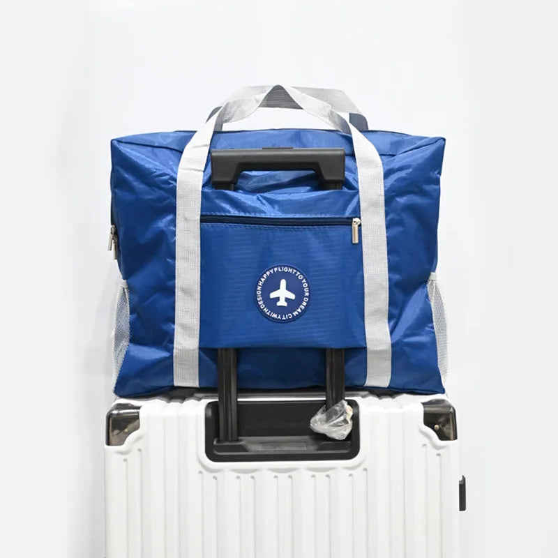 Large capacity folding travel bag hand-held luggage bag moving accept travel bag can be used for business trips drawbar storag