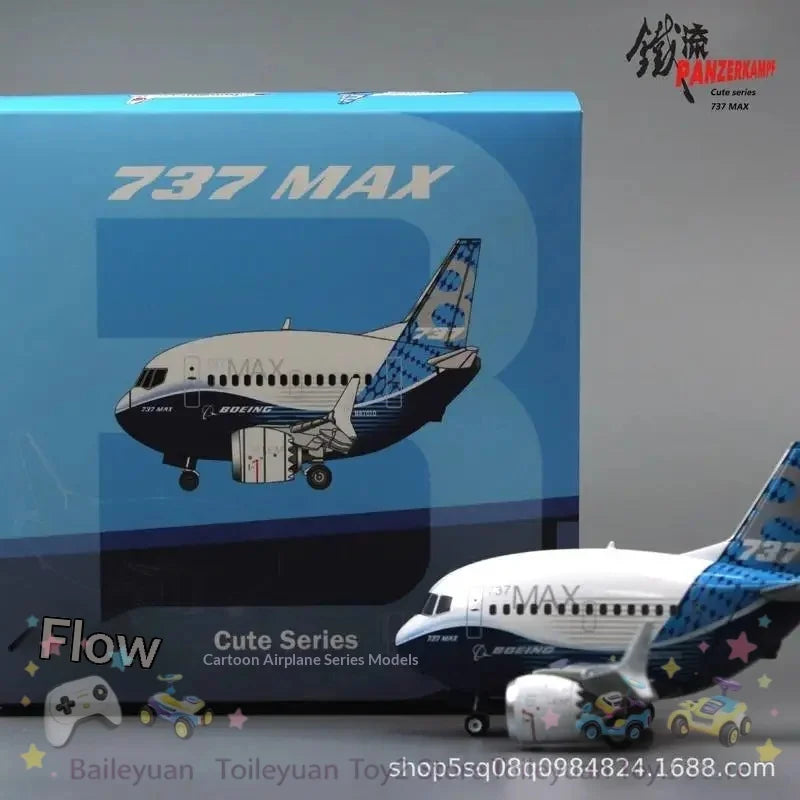 Panzerkampf Boeing 737 Max Diecast Alloy Airplane Model 70104PA Original Factory Livery Cute Series For Collectors Display