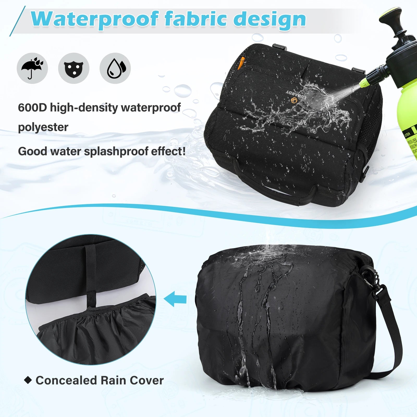 RAINSMORE Camera Bag Small Camera Sling Bag Waterproof Camera Case with Tripod Holder Compact Camera  Crossbody Bag