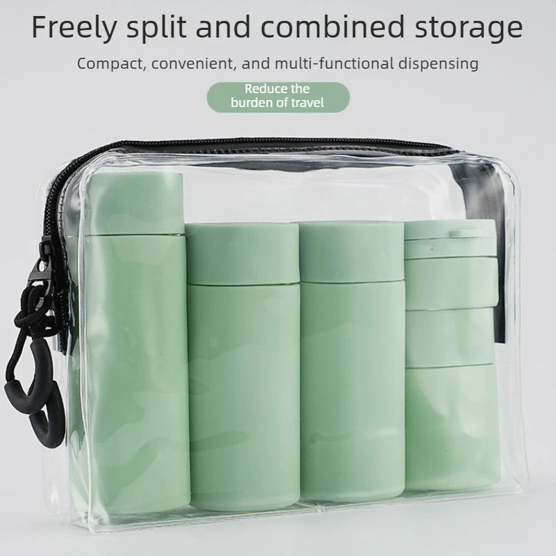 Leakproof Refillable Travel Bottles Set Squeeze Tubes Portable Multipack 5 Pieces with Labels for Travel Camping Gym Hotel