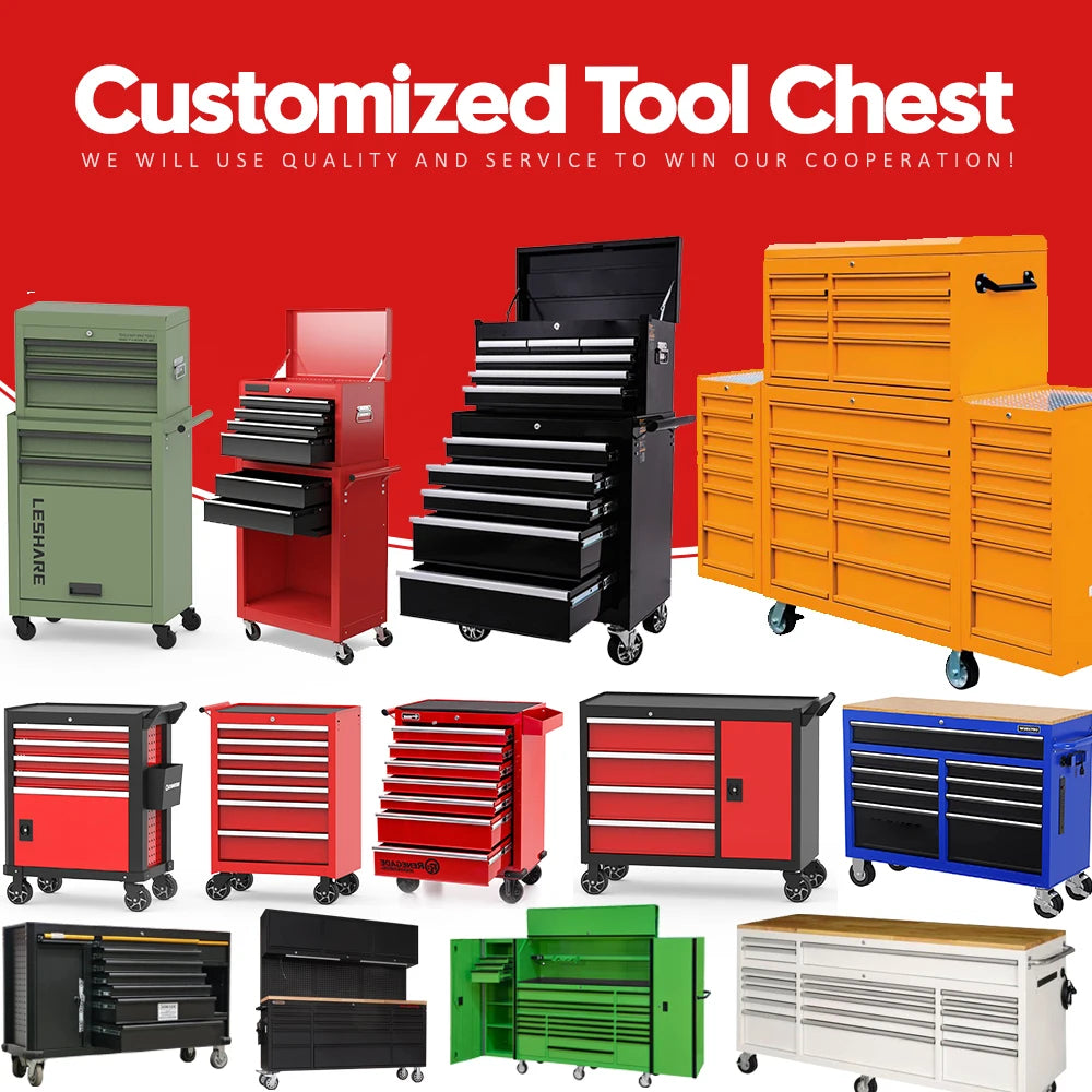 52" Wide 8-Drawer Garage Metal Roller Tool Cabinet,heavy Duty Tool Storage Drawer Cabinet With Wheels