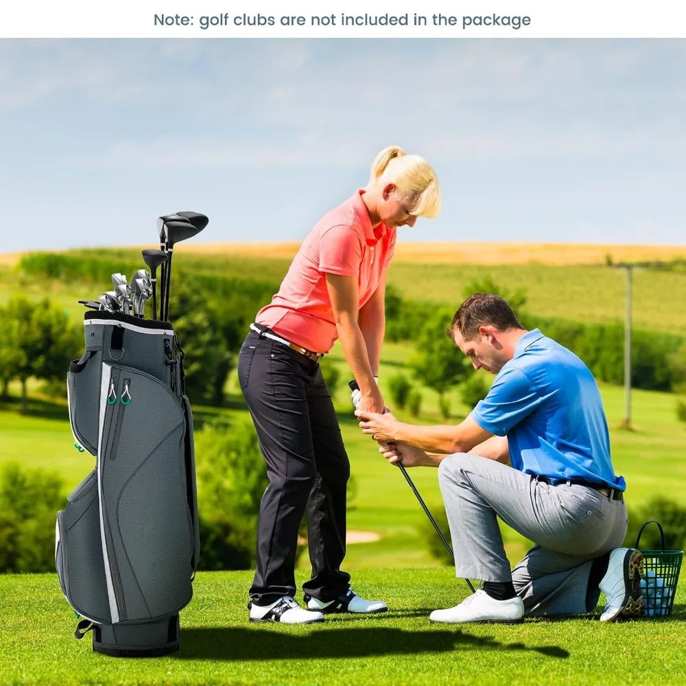 14-Way Lightweight Golf Cart Bag,3.7 LBS,Top Dividers,7 Zipped Pockets With Cooler, Custom