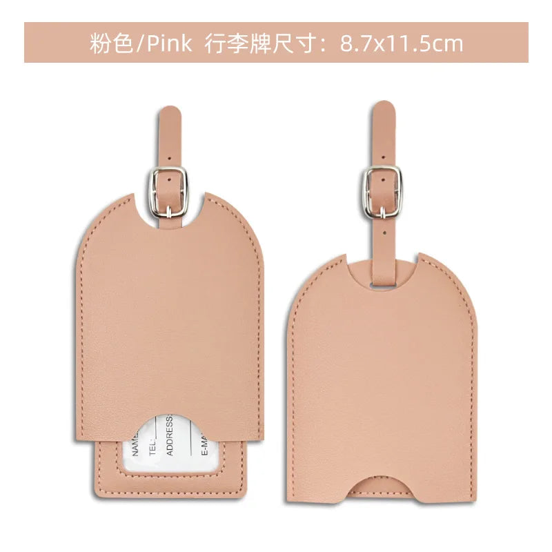 1PC PU Leather Luggage Tag Women Men Fashion Travel Accessories Suitcase Tags Name ID Address Lable Bag Tags for Luggage