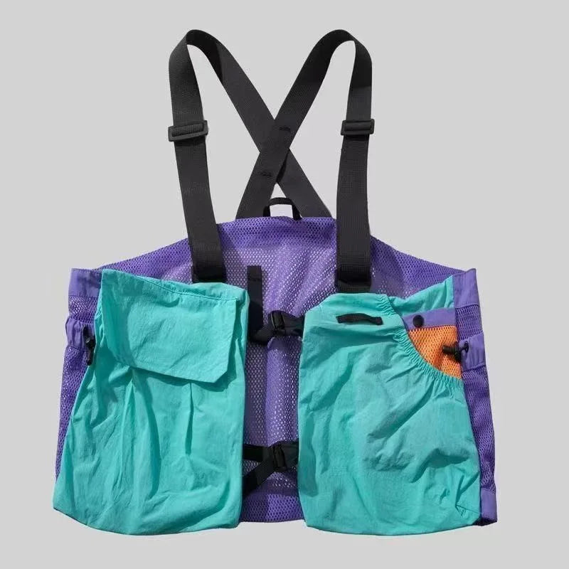 Lightweight Running Hydration Vest Breathable Mesh Oxford Cloth Waterproof Multi-Pocket for Cycling Marathon Outdoor Sports