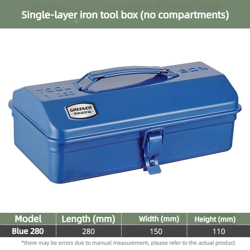 Heavy Duty Multipurpose Tool Box Iron Durable Storage Organizer Case for Workshop Home Outdoor Use Hardware Tool Storage