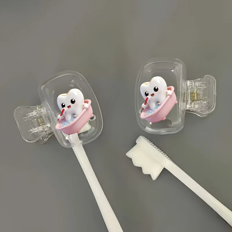 2pcs Washing Teeth Toothbrush Storage Clip Household Portable Travel Essential Toothbrush Protective Cap Storage Box Party Gifts