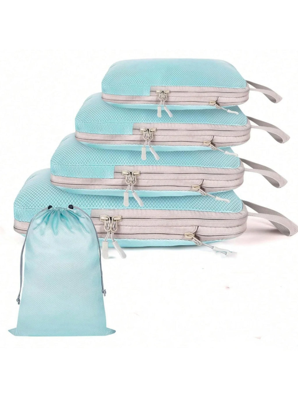 Set/6 pcs Compressible Packing Travel Storage Bag Cubes Waterproof Suitcase Nylon Portable With Handbag Luggage Organizer Ryanai