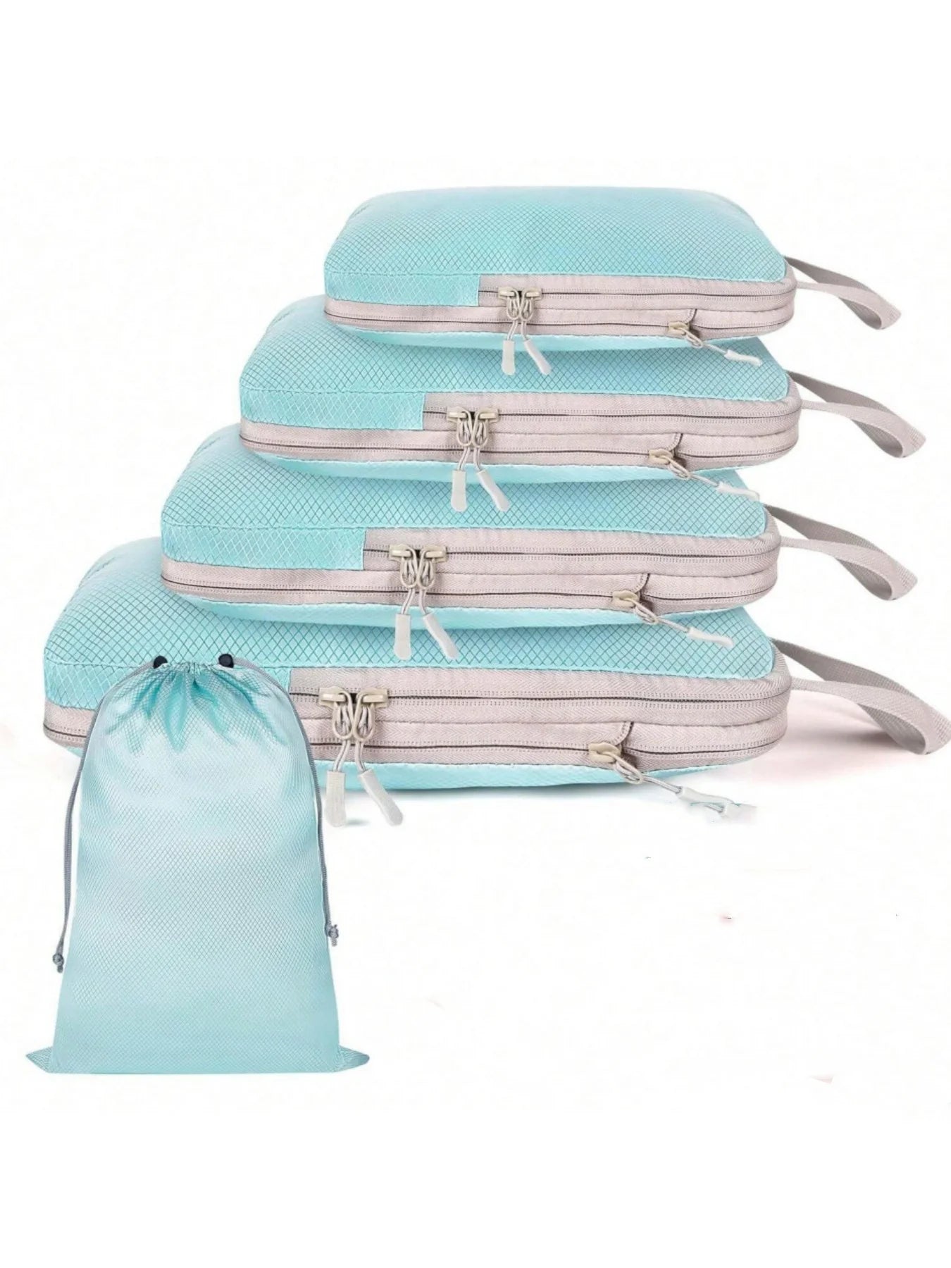 Set/6 pcs Compressible Packing Travel Storage Bag Cubes Waterproof Suitcase Nylon Portable With Handbag Luggage Organizer Ryanai