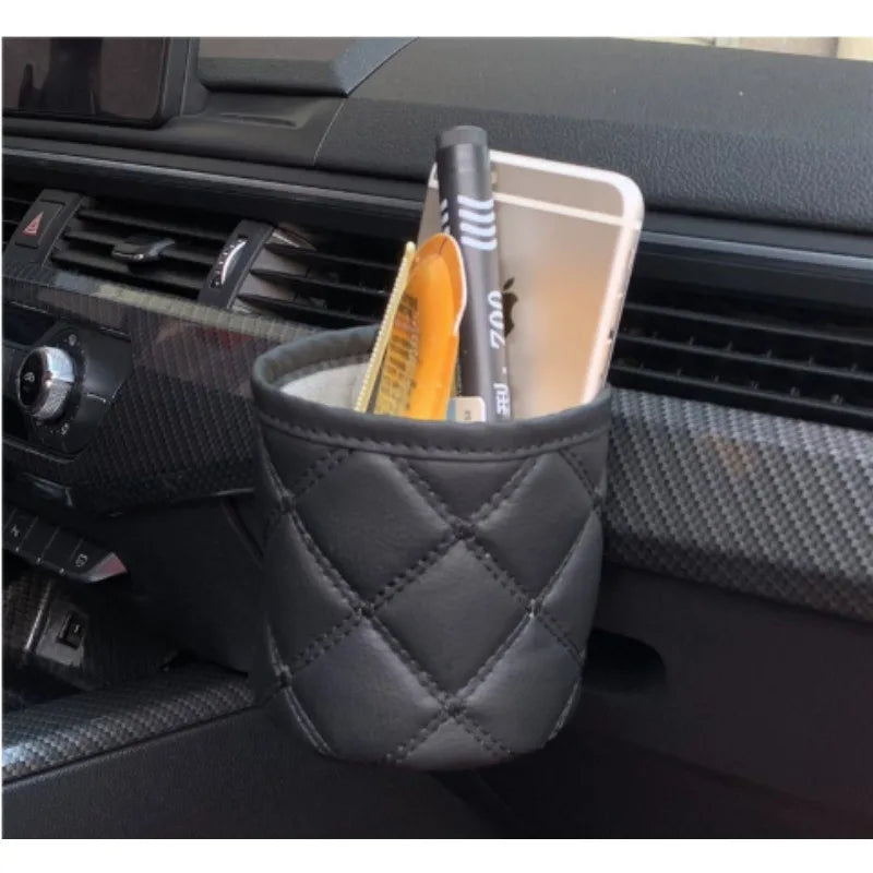 Car Outlet Air Vent Clip Storage Organizer Phone Holder Trash Box Sunglasses Storage Bags Multifunctional Hanging Accessories