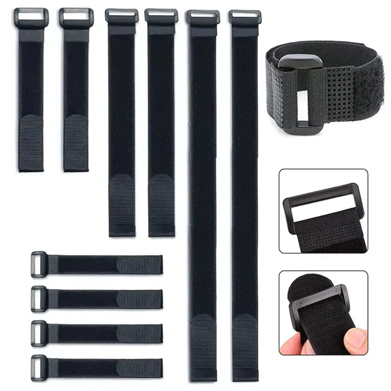 5pcs Hook Loop Fastener Strap 2cmx15~60cm Reusable Nylon Cable Ties for Cable Fixation Diy Multipurpose Accessories