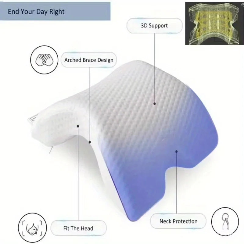 U-shaped Bending Bone Pillow Memory Foam Pillow Zero Pressure Couples Pillow Slow Rebound Arch Nap Pillow Neck Pillow