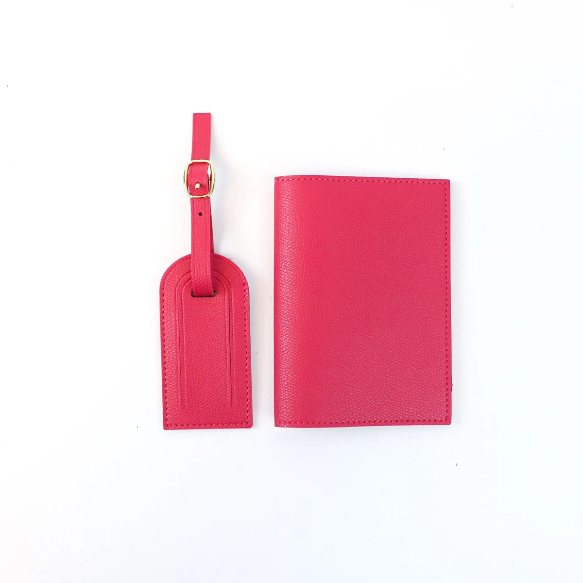 Customized letter pu leather anti-loss luggage tag + two-piece set for travel document and passport holders