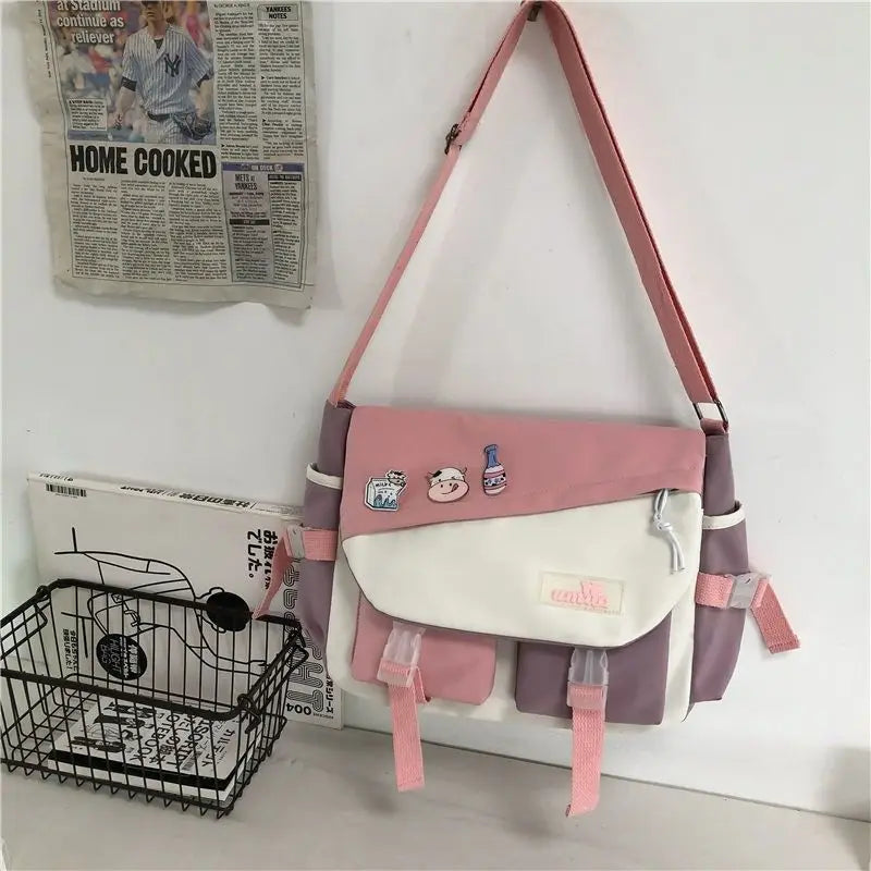 Nylon Handbags Shoulder Bag Large Capacity Crossbody Bags for Teenager Girls Men Harajuku Messenger Bag Student School Bags Sac