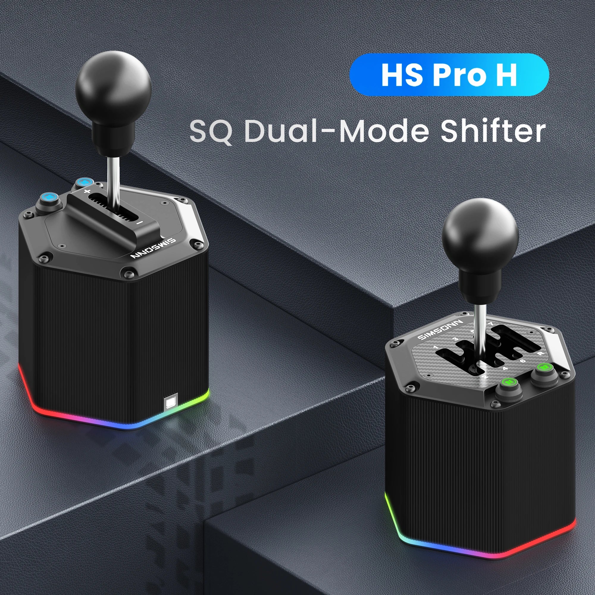 SIMSONN HS Pro Shifter Dual Mode Hybrid H-Pattern/Sequential Shifter with 6+R and 7+R Gears