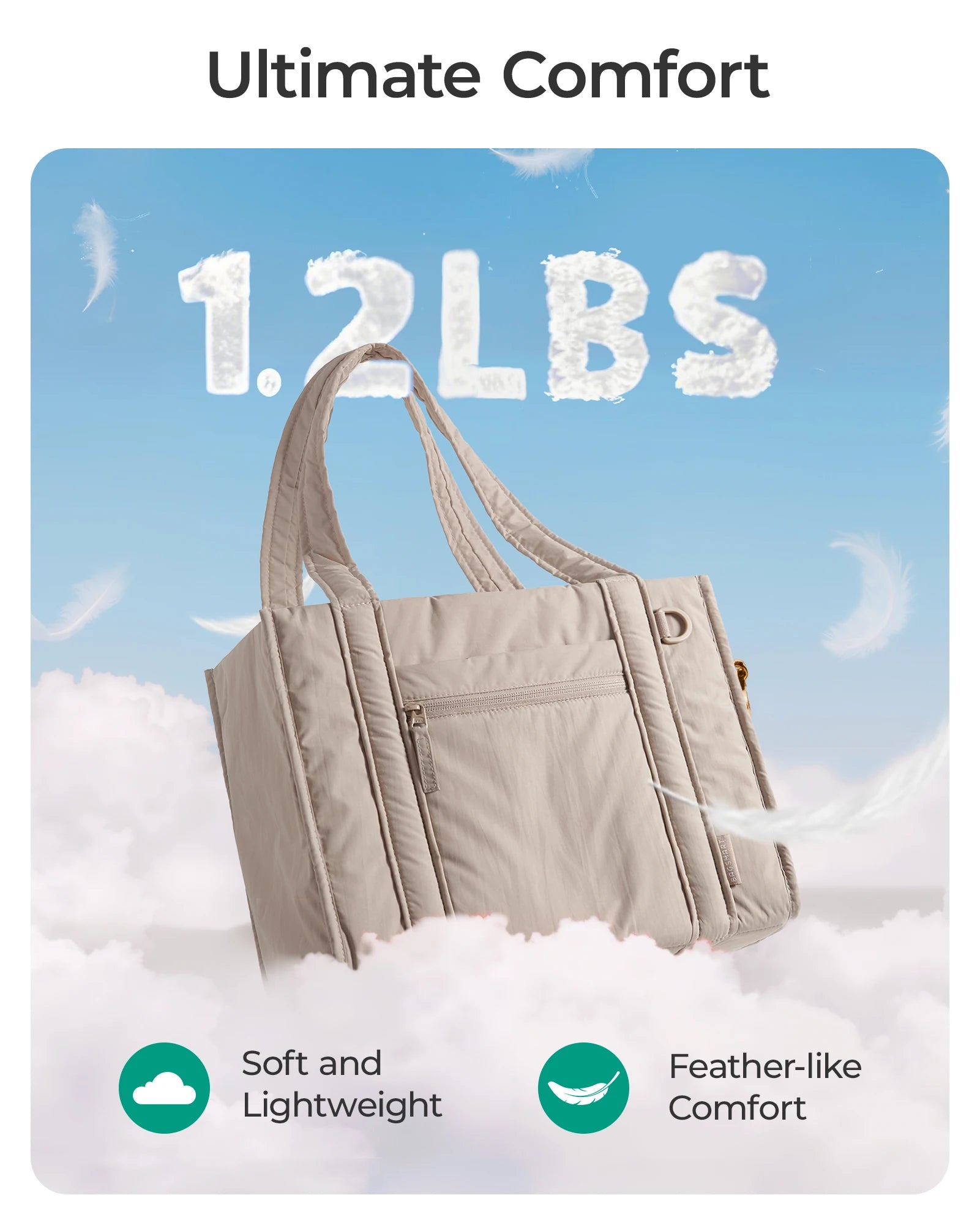 BAGSMART Women Tote Bag for Travel Work College Large Capacity Casual Commuting Crossbody Bag Lightweight Handbag with Zipper