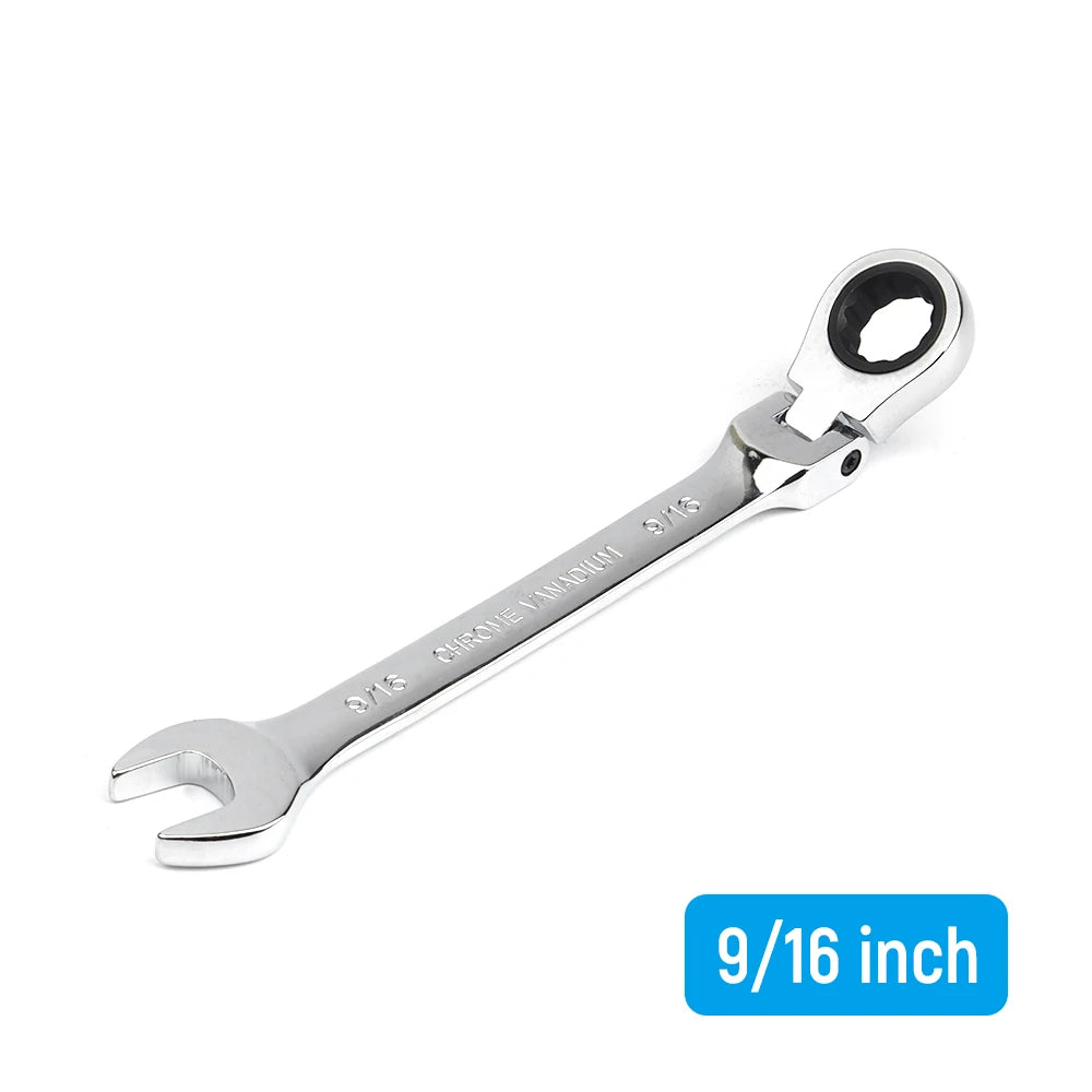 1/4-15/16 Inch 1-Piece Imperial Size Ratchet Wrench Set of Keys Spanner Flexible Head Universal Hand Tools Car Repair Tool