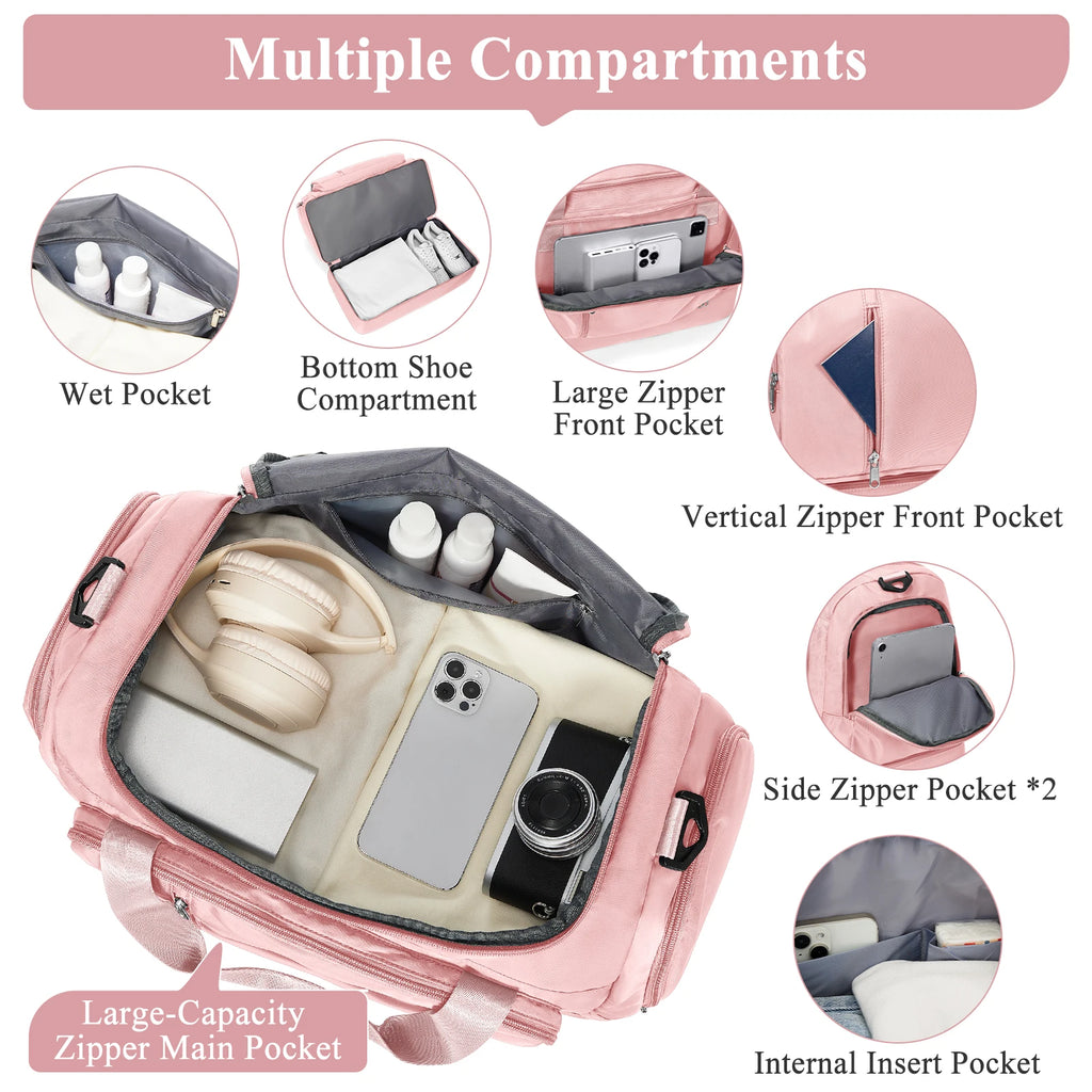 Large Capacity Travel Bags Hand Luggage Bag Sports Shoulder Crossbody Backpack, Short Distance Package Bags，Clothing Storage Bag