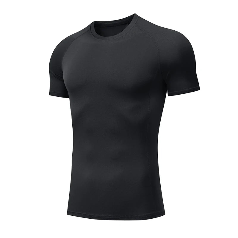 Men's T-shirt Men Running Sport T Shirt Man Compression Fitness Muscel Top Tee Quick Dry Tight Training Gym Sports Shirts Jersey