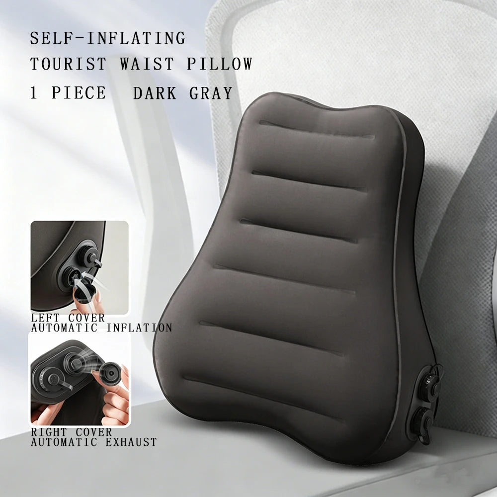Automatic Inflatable Camping Inflatable Pillow Portable Ultralight Travel Hiking Air Sleeping Pillow for Neck and Lumbar Support