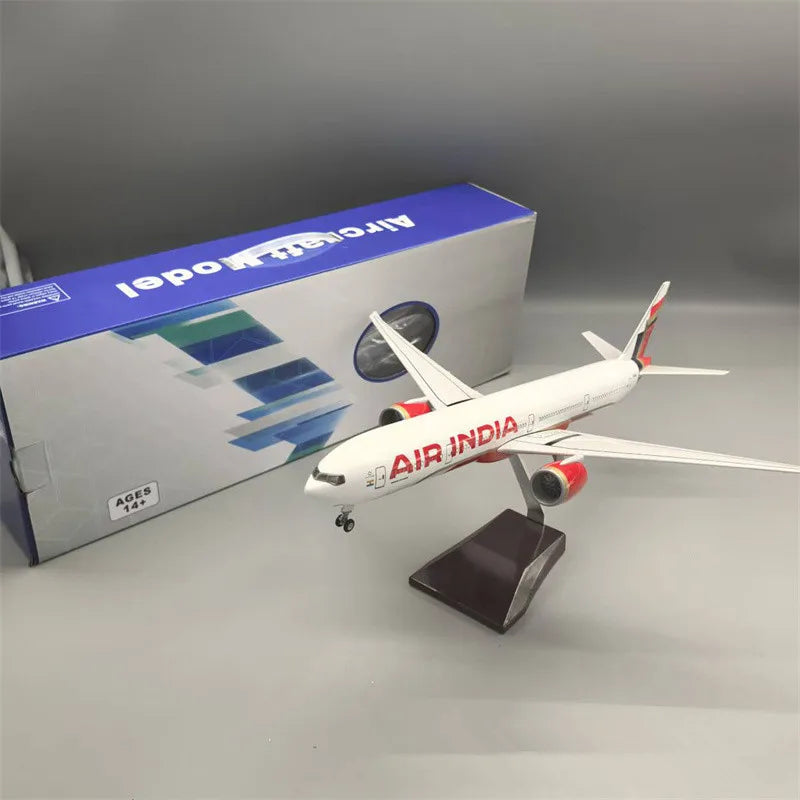 1:157 Scale 47cm Air India 777 Plane Model Resin Diecast Airplanes With Landing Gear Collection Display Decoration Gifts