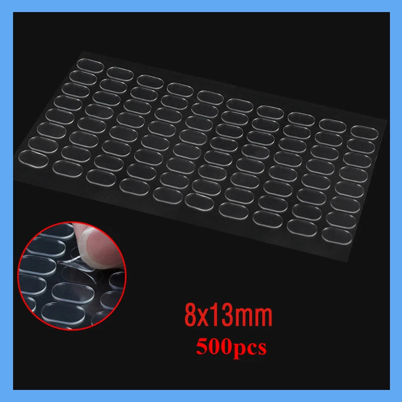 200/500pcs Clear Glue Oval Tape Double Sided Tape Adhesive Dots No Traces Doll Foot Fixed Sticker Waterproof DIY Crafts Fixing