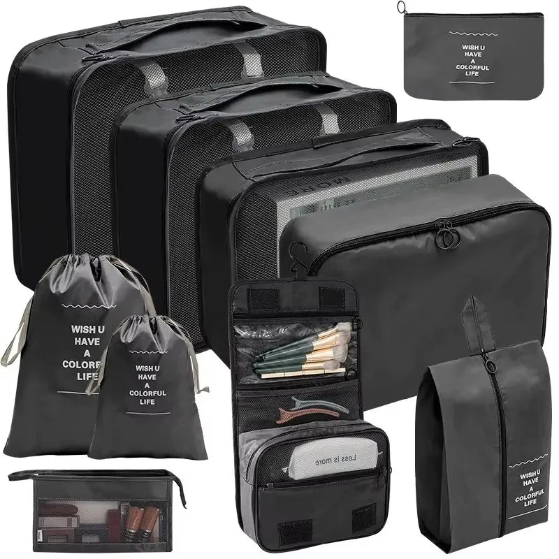 7/8/9/10/11 Pcs Set Travel Organizer Storage Bags Suitcase Packing Cubes Set Cases Portable Luggage Clothes Shoe Tidy Pouch
