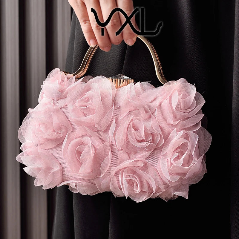 Popular floral evening bag for brides, wedding dress, white gown bagpartybag