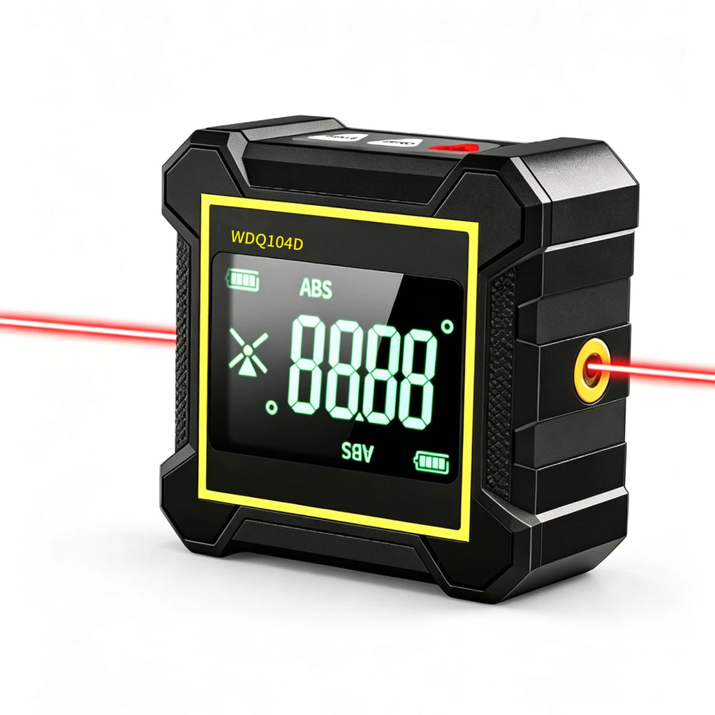 4-Side Strong Magnetic 360° Digital Laser Angle Gauge Inclinometer Portable Level Ruler for Construction High Precision Box