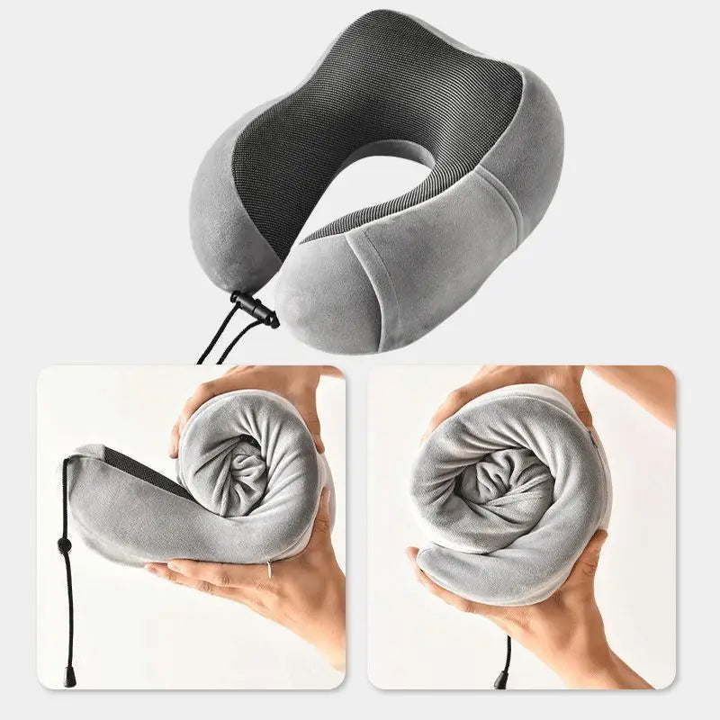 U Shaped Memory Foam Travel Neck Pillow Ergonomic Soft Cervical Support Cushion Relaxation Health Care for Airplane Car