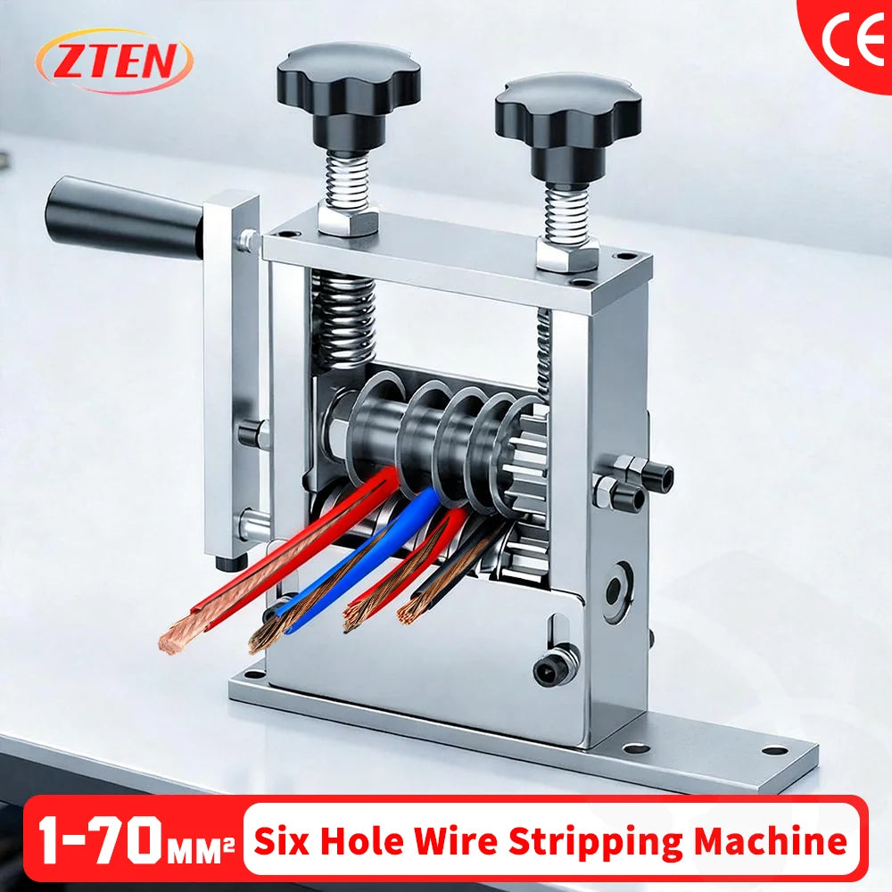 Zten Double Drive Wire Stripper Machine 1-70mm2 High Efficiency Wire Peeling Tool Stripping Machine for Copper And Aluminum Wire