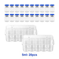 3/5/7/10ml Glass Vials for Injections,Thickened Sterile Empty Vials Sealed with Rubber Stopper for Injections with Sealed Cap